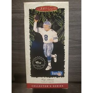 Hallmark Keepsake 1996 Troy Aikman Dallas Cowboys Ornament w/ Card & Box